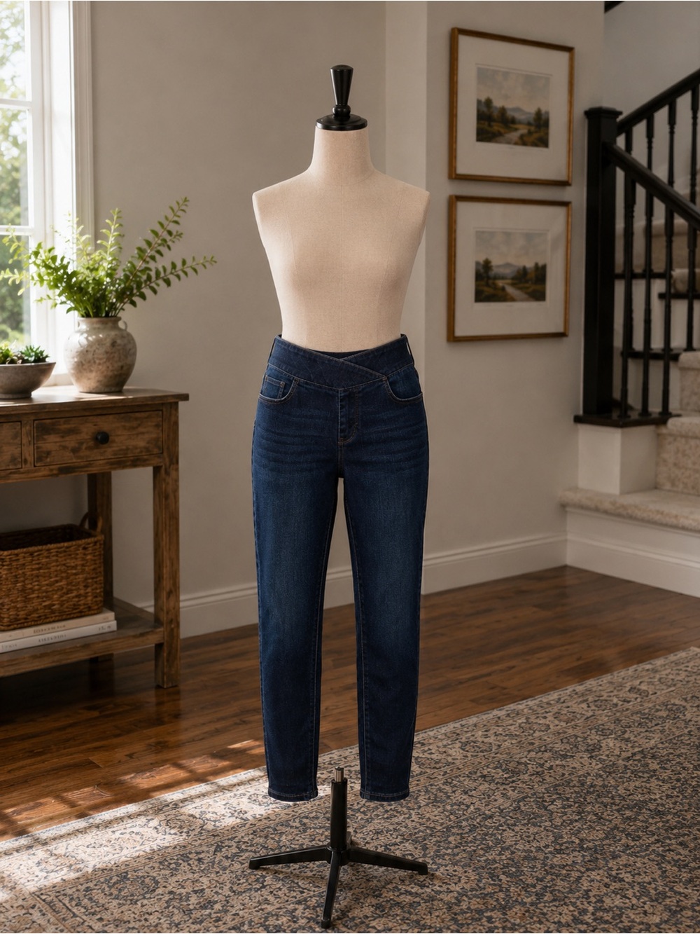 Maurices Dark Indigo High Rise Women's Strech Cotton Jean Pants - L Short